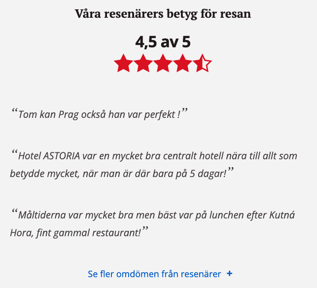 Vlj citat frn kundsvar som automatiskt publiceras p destinationsidan